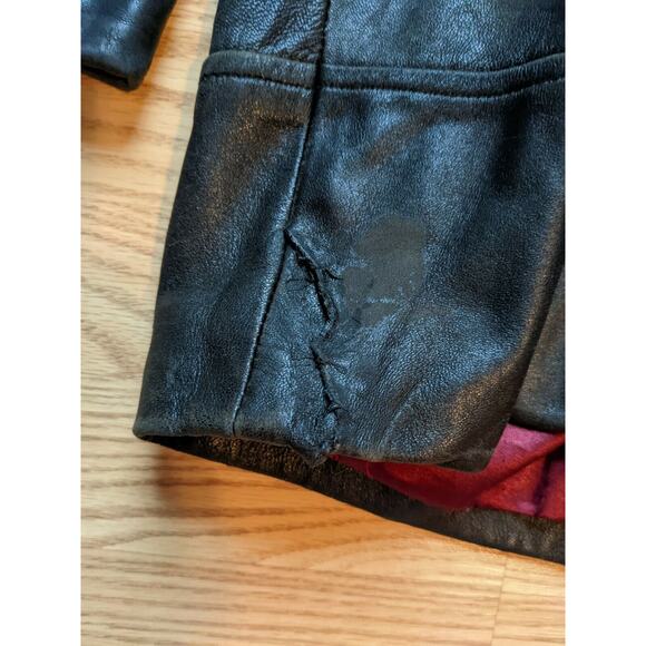 Womens Pelle Studio Genuine Leather Jacket Size XL Black Logo - Picture 3 of 12